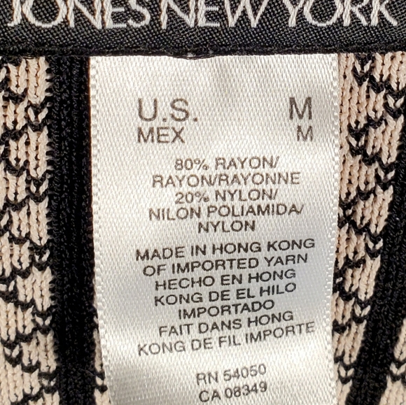 Jones New York Cardigan Sweater BLK/WHT Button M - Picture 6 of 6
